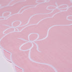 Henriette - Luxury Linens Placemats Bow Classic Placemat Baby Pink White (set of 4)