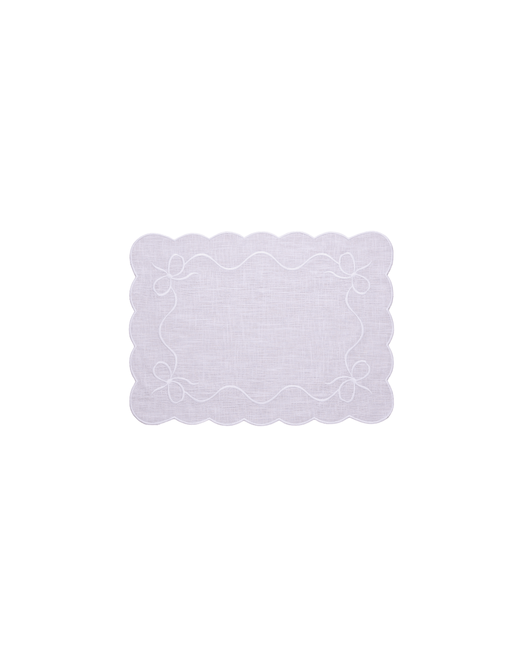 Henriette - Luxury Linens Placemats Bow Classic Placemat White/White