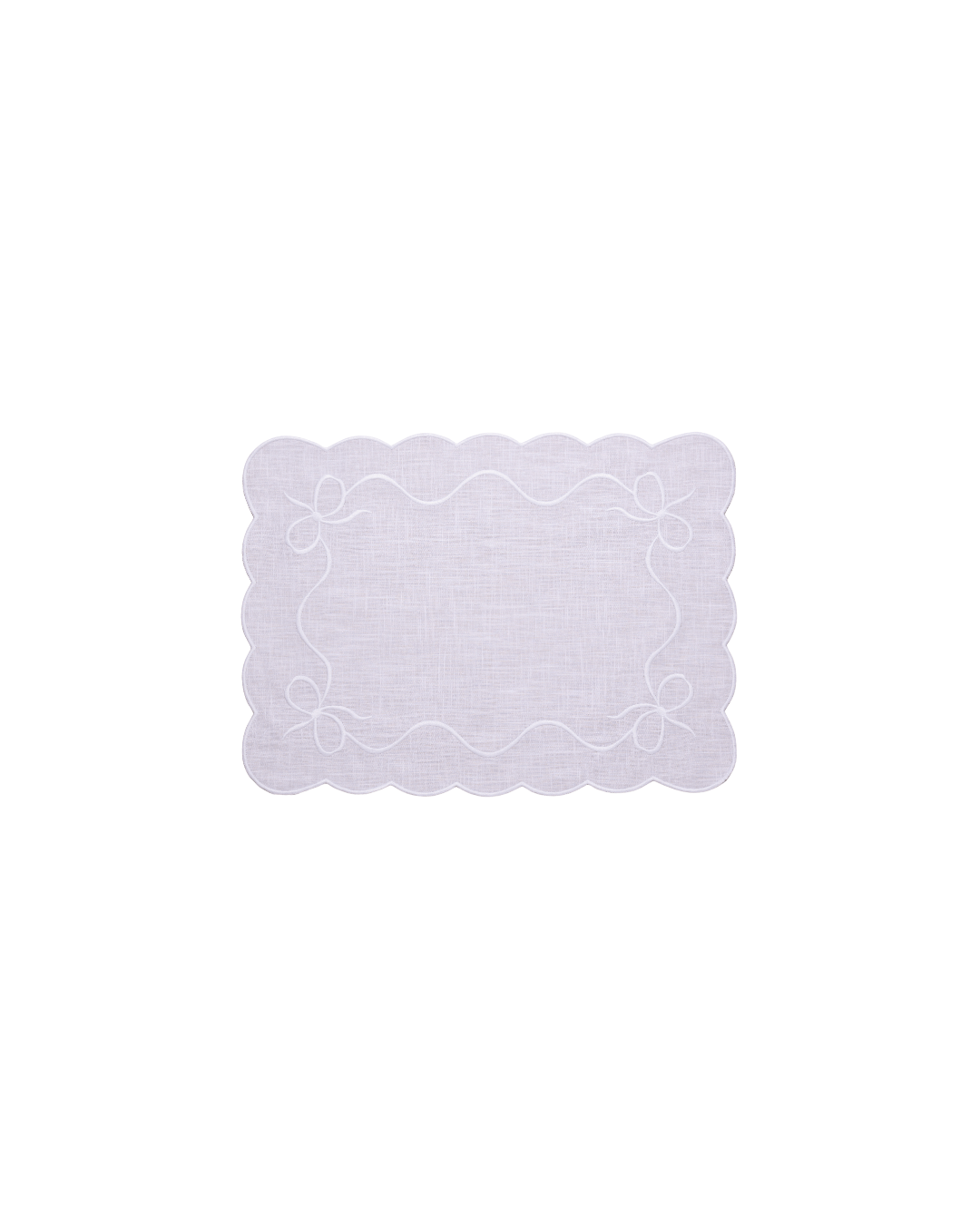 Henriette - Luxury Linens Placemats Bow Classic Placemat White/White