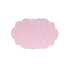 Henriette - Luxury Linens Placemats Daisy Oval Baby Pink with White Placemats (set of 4)