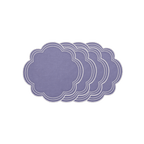 Henriette - Luxury Linens Placemats Daisy Purple Blue with White Placemat (set of 4)