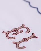 Henriette - Luxury Linens Placemats Double Border White Placemats with Initials (set of 4)