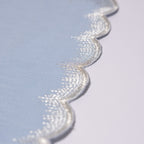 Henriette - Luxury Linens Placemats Flamestitch Pale Blue with Silver Metallic Placemats (set of 4)