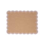 Henriette - Luxury Linens Placemats Flamestitch Sand with White Placemats (set of 4)