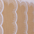 Henriette - Luxury Linens Placemats Flamestitch Sand with White Placemats (set of 4)