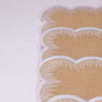 Henriette - Luxury Linens Placemats Flamestitch Sand with White Placemats (set of 4)