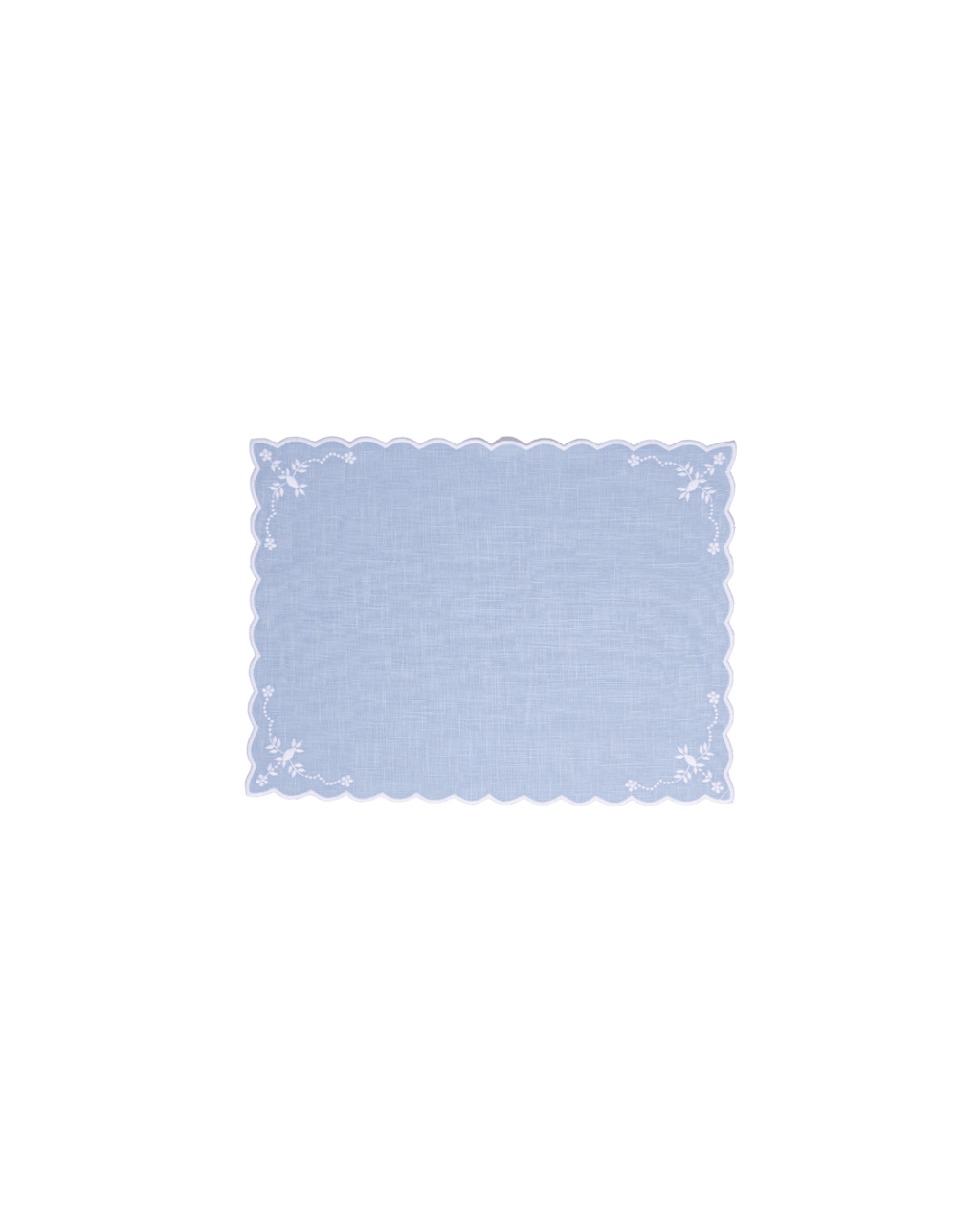 Henriette - Luxury Linens Placemats Floral Placemat in Pale Blue