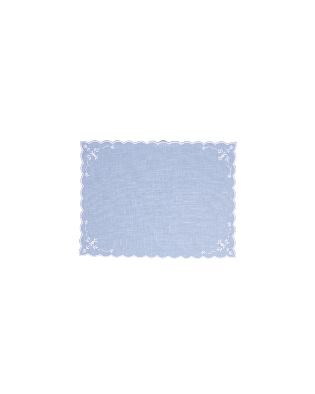 Henriette - Luxury Linens Placemats Floral Placemat in Pale Blue