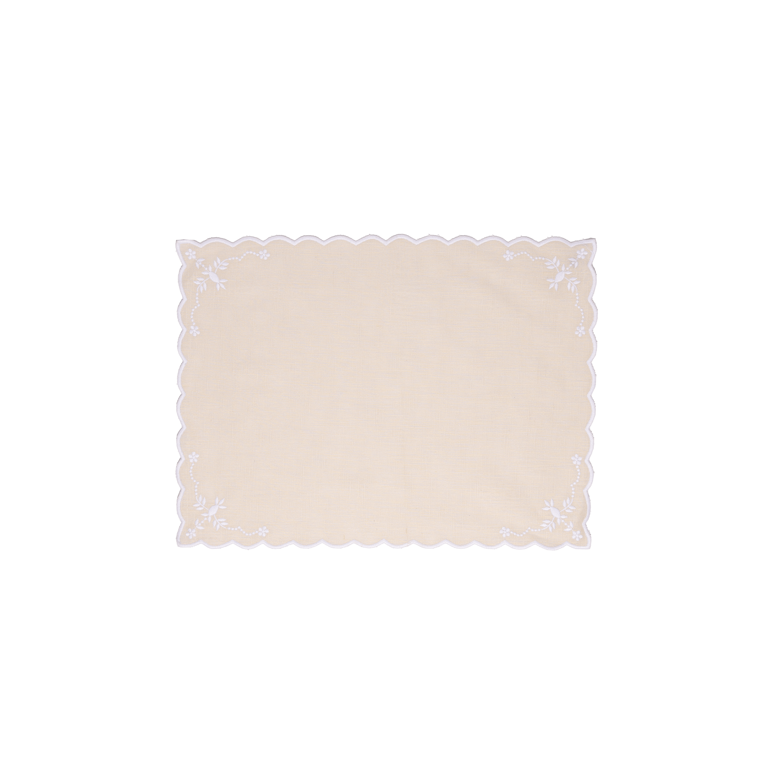 Henriette - Luxury Linens Placemats Floral Placemat in Sand (set of 4)