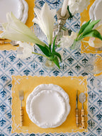 Henriette - Luxury Linens Placemats Floral Yellow Placemats (set of 4)