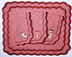 Henriette - Luxury Linens Placemats Marigold Clay Pink Placemats (set of 4)