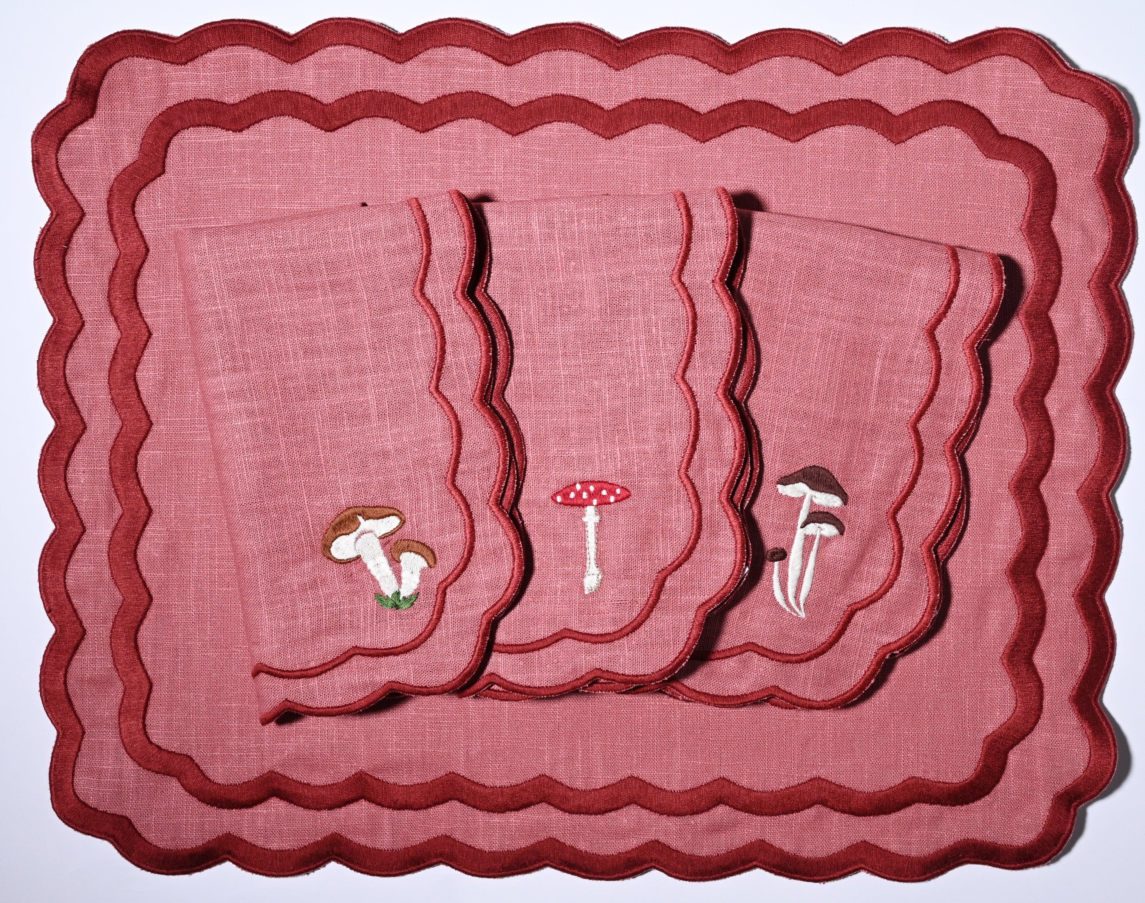 Henriette - Luxury Linens Placemats Marigold Clay Pink Placemats (set of 4)