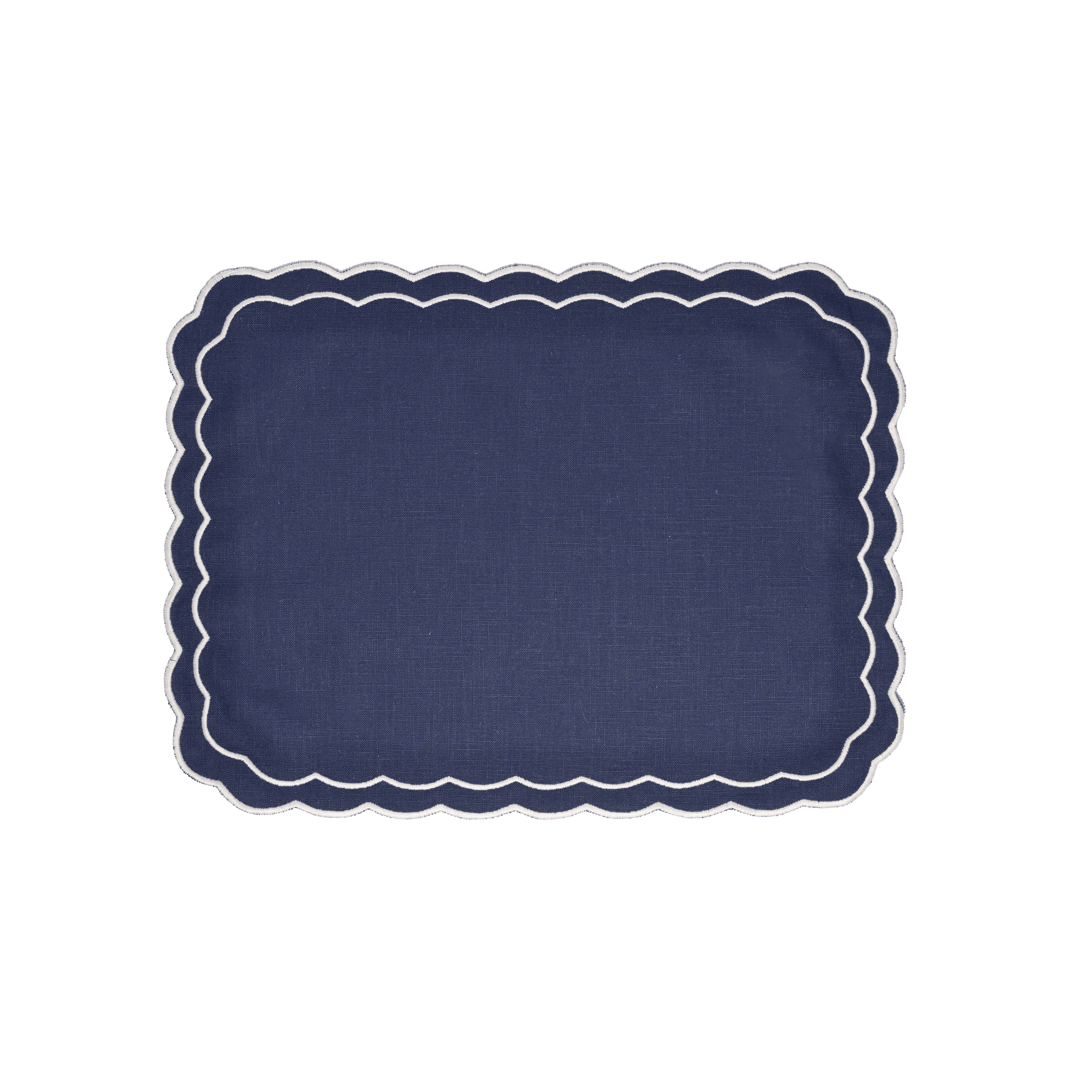 Henriette - Luxury Linens Placemats Marigold Placemats in Navy (set of 4)