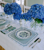 Henriette - Luxury Linens Placemats Marigold Stone Blue placemats (set of 4)