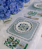 Henriette - Luxury Linens Placemats Marigold Stone Blue placemats (set of 4)
