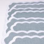 Henriette - Luxury Linens Placemats Marigold Stone Blue placemats (set of 4)