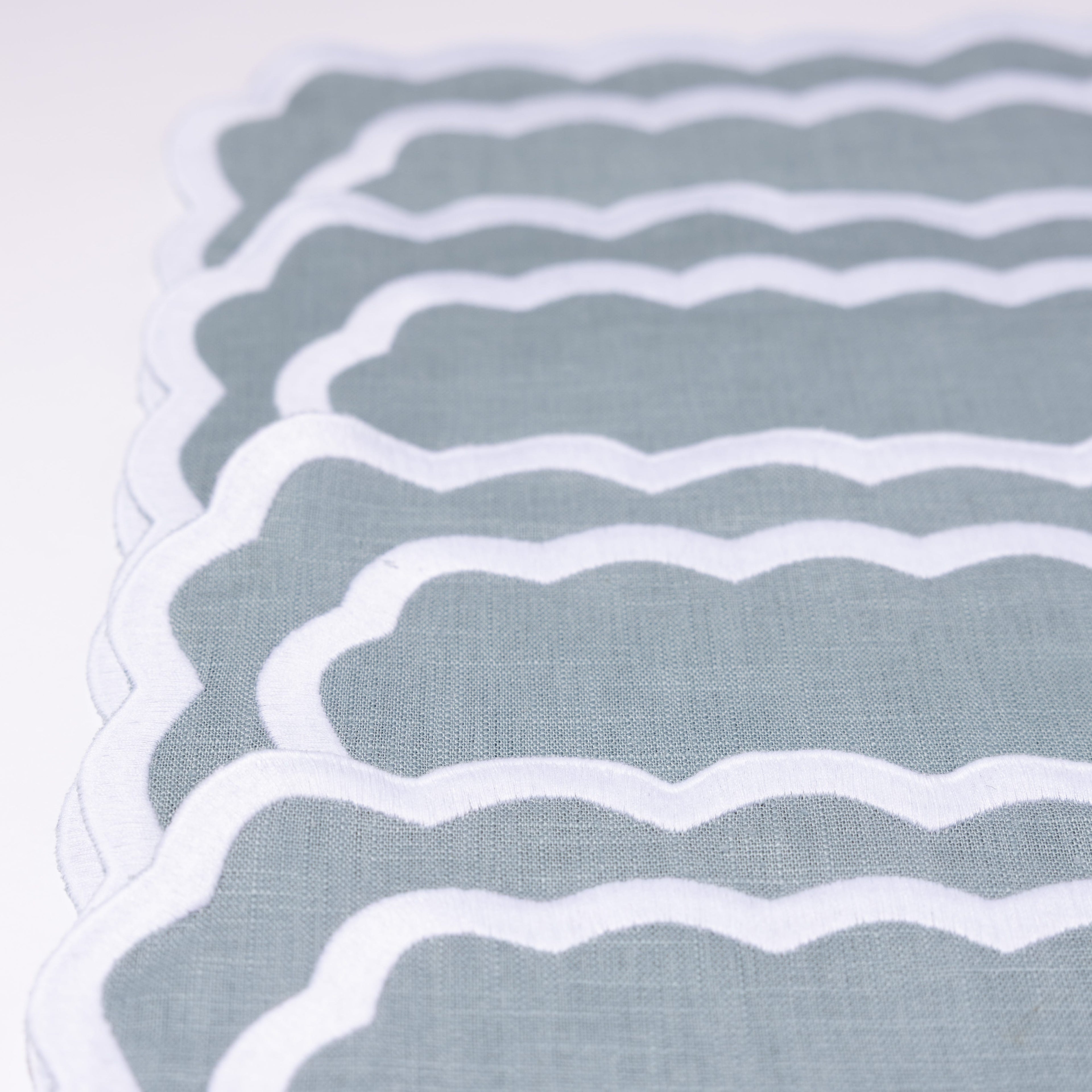 Henriette - Luxury Linens Placemats Marigold Stone Blue placemats (set of 4)