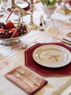 Henriette - Luxury Linens Placemats Octagon Placemat Burgundy