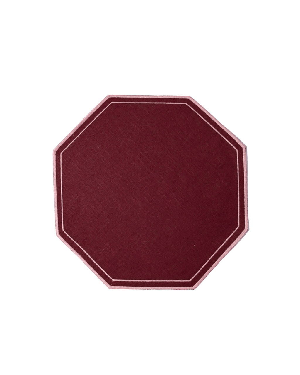 Henriette - Luxury Linens Placemats Octagon Placemat Burgundy (set of 4)