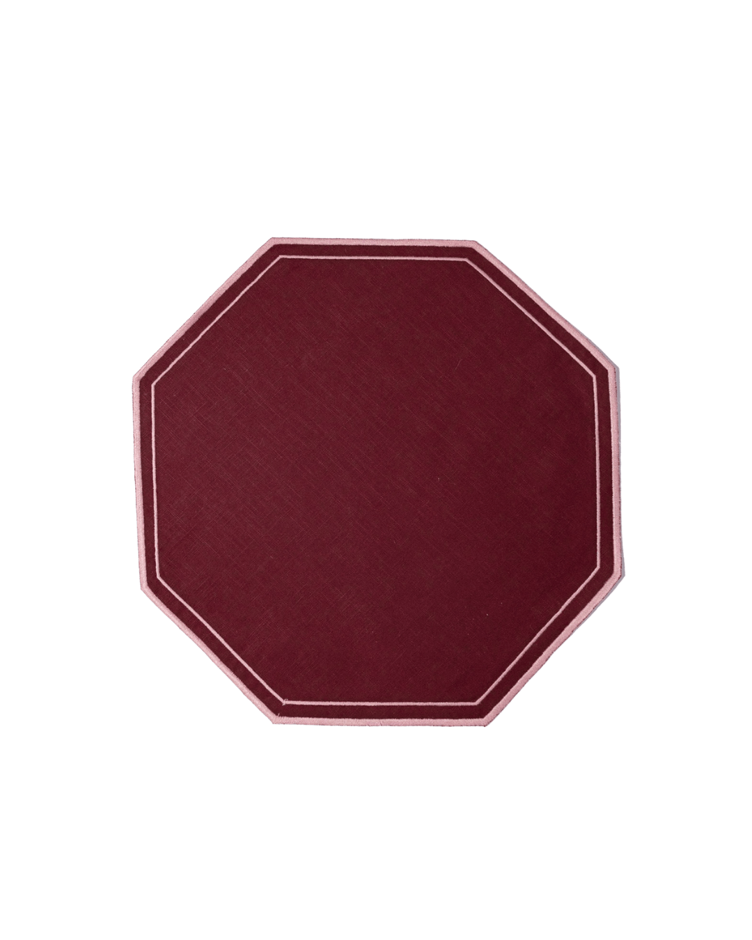 Henriette - Luxury Linens Placemats Octagon Placemat Burgundy (set of 4)