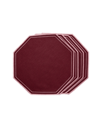 Henriette - Luxury Linens Placemats Octagon Placemat Burgundy (set of 4)