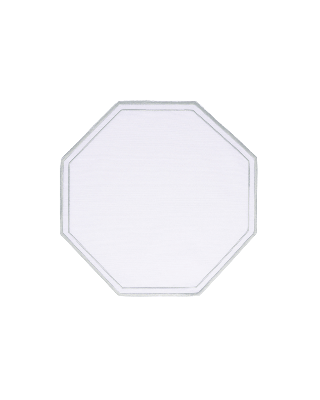 Henriette - Luxury Linens Placemats Octagon Placemat White/Green (set of 4)