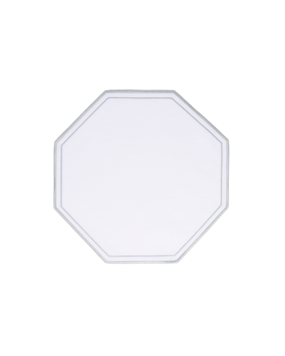 Henriette - Luxury Linens Placemats Octagon Placemat White/Green (set of 4)