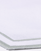 Henriette - Luxury Linens Placemats Octagon Placemat White/Green (set of 4)