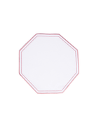Henriette - Luxury Linens Placemats Octagon Placemat White/Pink (set of 4)