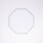 Henriette - Luxury Linens Placemats Octagon White with Green Placemats (set of 4)