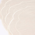 Henriette - Luxury Linens Placemats Pearl Oval Beige with White Placemat (set of 4)