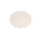 Henriette - Luxury Linens Placemats Pearl Oval Beige with White Placemat (set of 4)