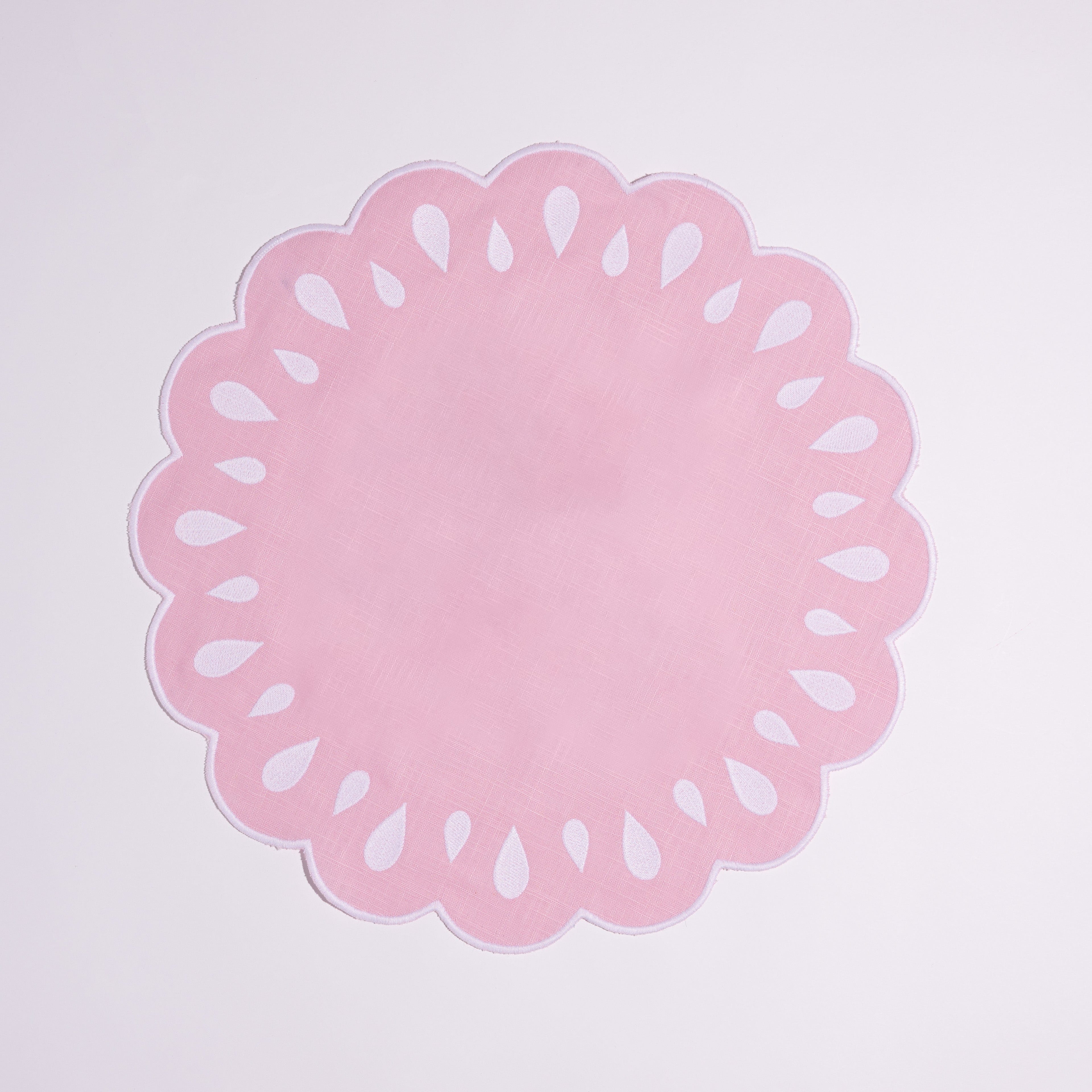 Henriette - Luxury Linens Placemats Pippa baby Pink Placemat  (set of 4)
