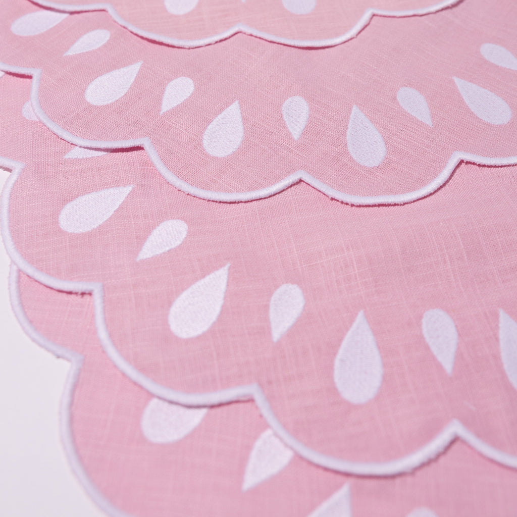 Henriette - Luxury Linens Placemats Pippa baby Pink Placemat  (set of 4)