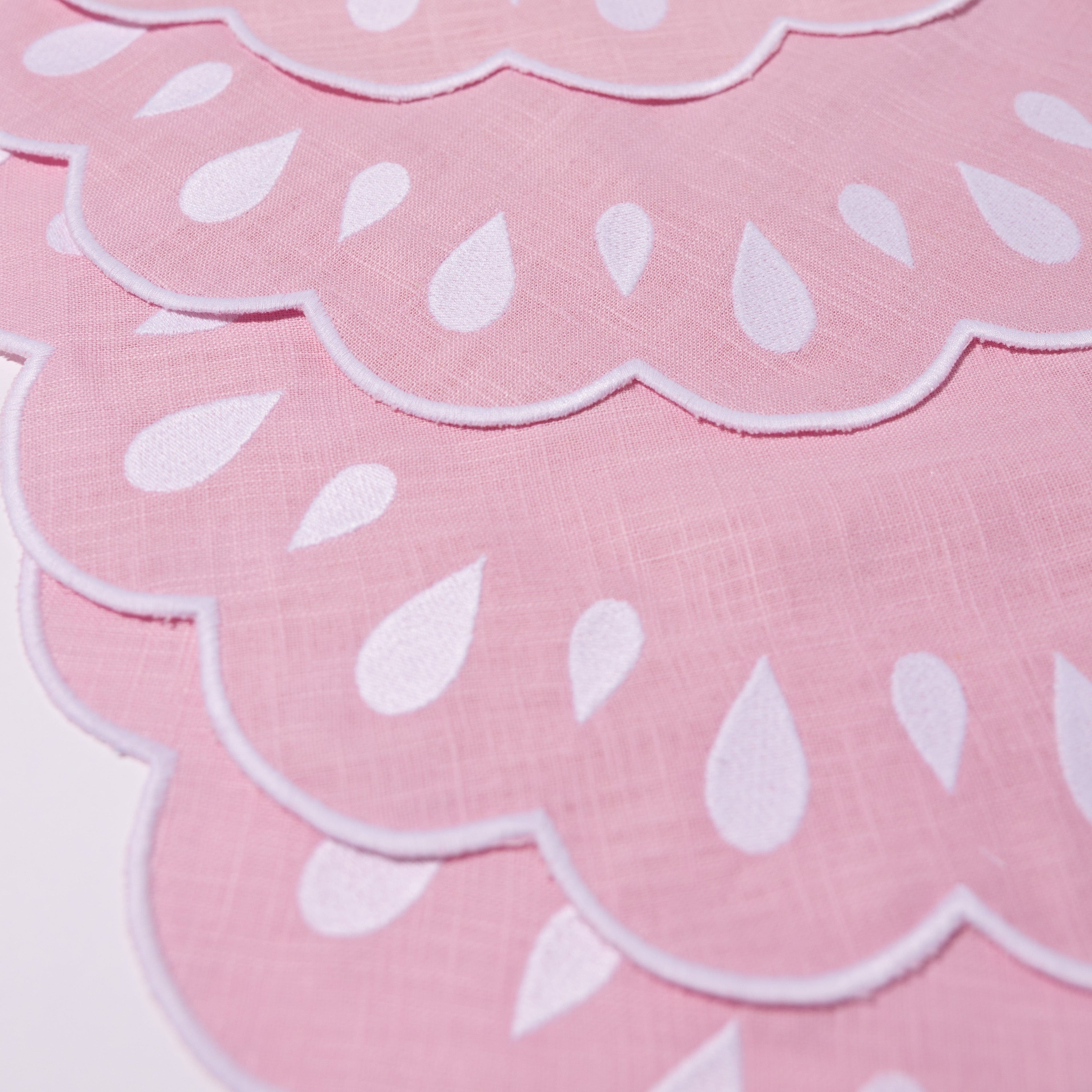 Henriette - Luxury Linens Placemats Pippa baby Pink Placemat  (set of 4)