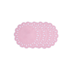 Henriette - Luxury Linens Placemats Pippa Oval Baby Pink with White Placemats (set of 4)
