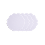 Henriette - Luxury Linens Placemats Round Clover White on White Placemats (set of 4)