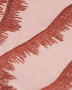 Henriette - Luxury Linens Placemats Round Flamestitch Dusty Pink Earth
