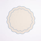 Henriette - Luxury Linens Placemats Seafolly Beige with Blue Placemat (set of 4)