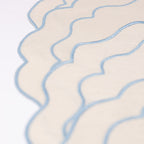 Henriette - Luxury Linens Placemats Seafolly Beige with Blue Placemat (set of 4)