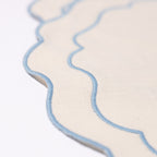 Henriette - Luxury Linens Placemats Seafolly Beige with Blue Placemat (set of 4)