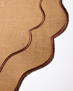 Henriette - Luxury Linens Placemats Seafolly Caramel with Maroon Placemats (set of 4)