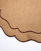 Henriette - Luxury Linens Placemats Seafolly Caramel with Maroon Placemats (set of 4)