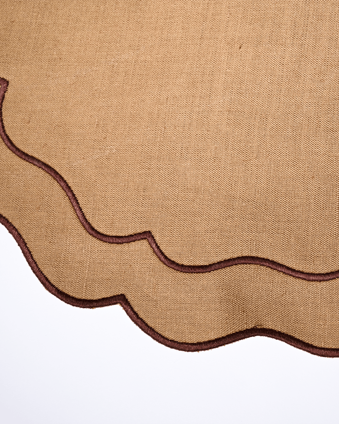 Henriette - Luxury Linens Placemats Seafolly Caramel with Maroon Placemats (set of 4)