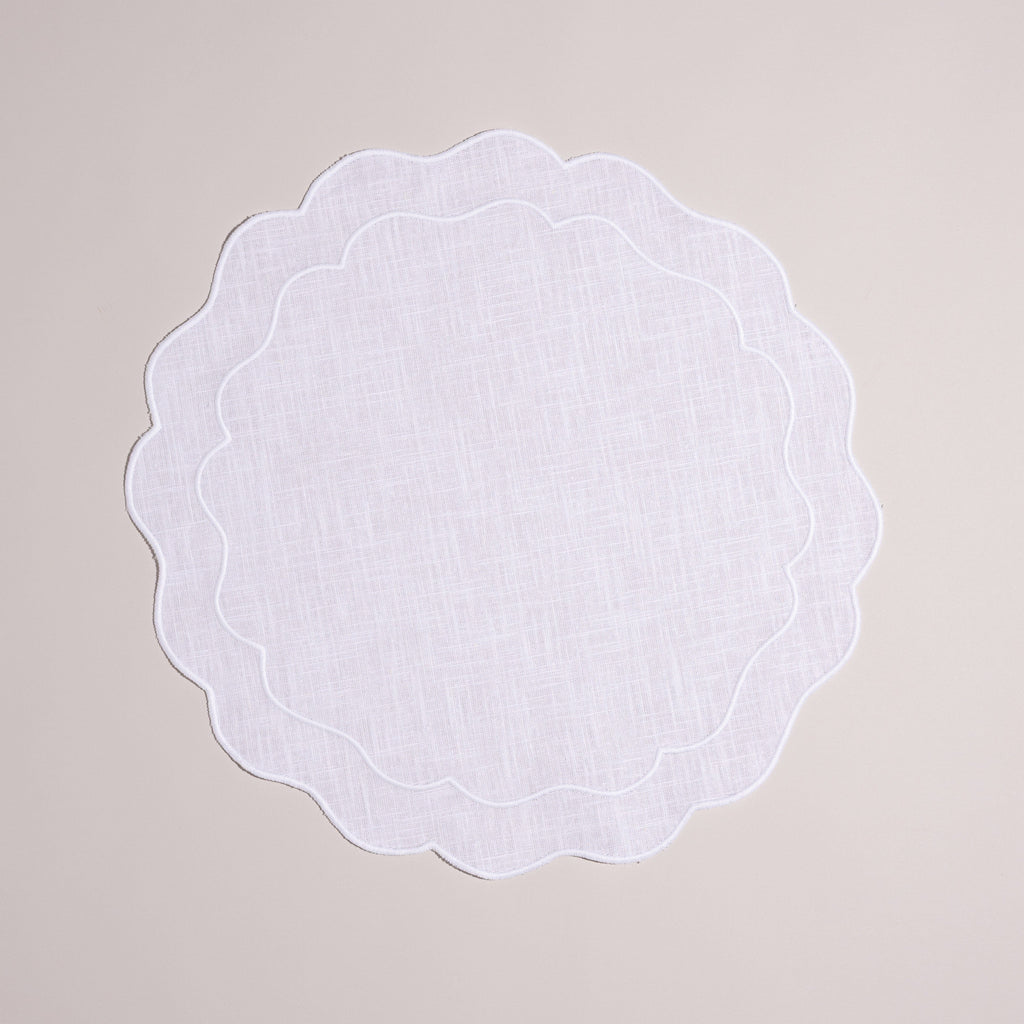 Henriette - Luxury Linens Placemats Seafolly Placemat in White/White (set of 4)