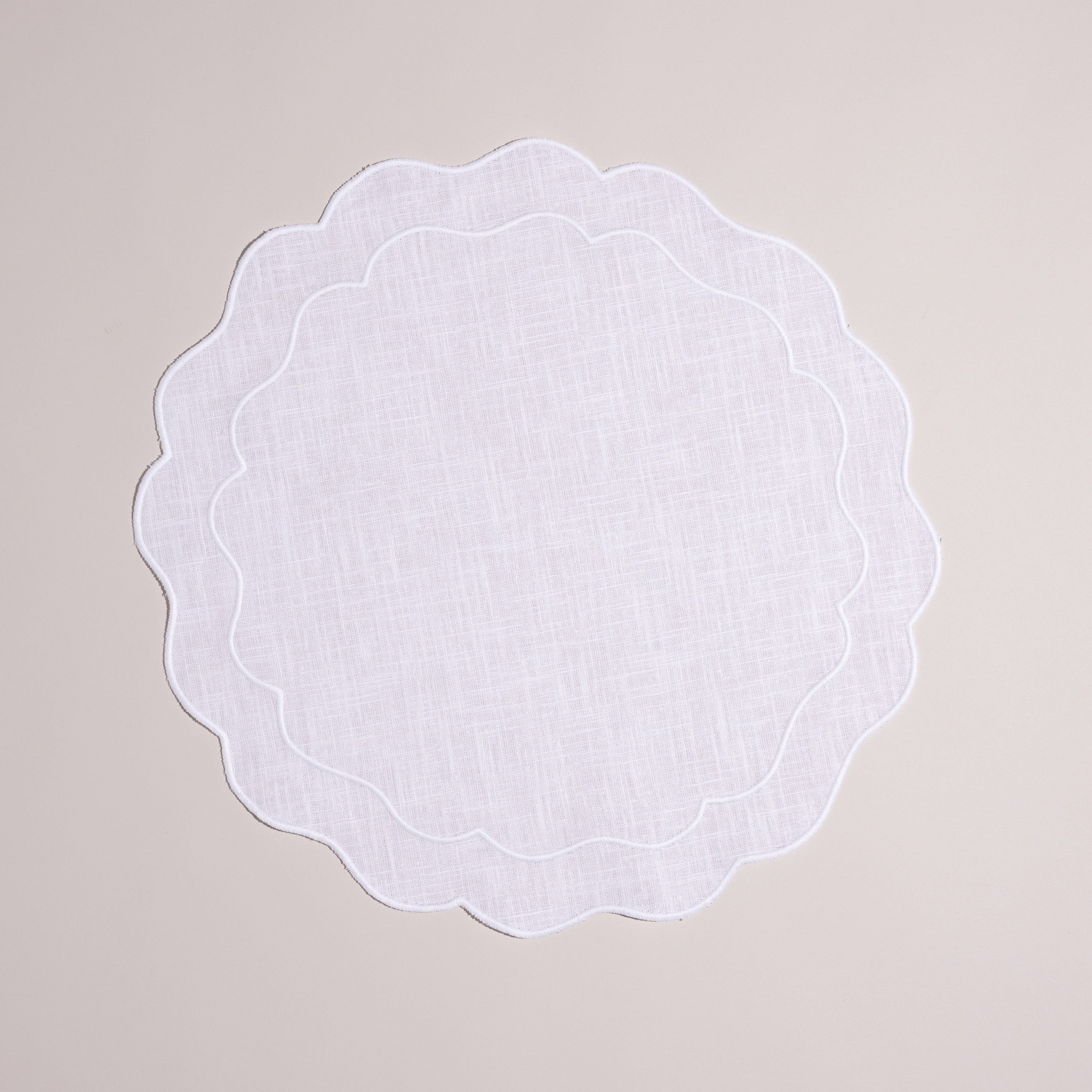 Henriette - Luxury Linens Placemats Seafolly Placemat in White/White (set of 4)
