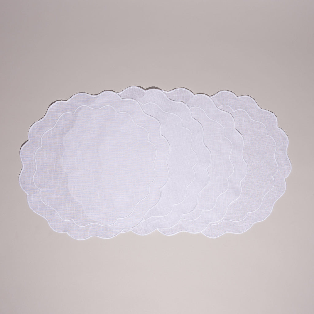 Henriette - Luxury Linens Placemats Seafolly Placemat in White/White (set of 4)