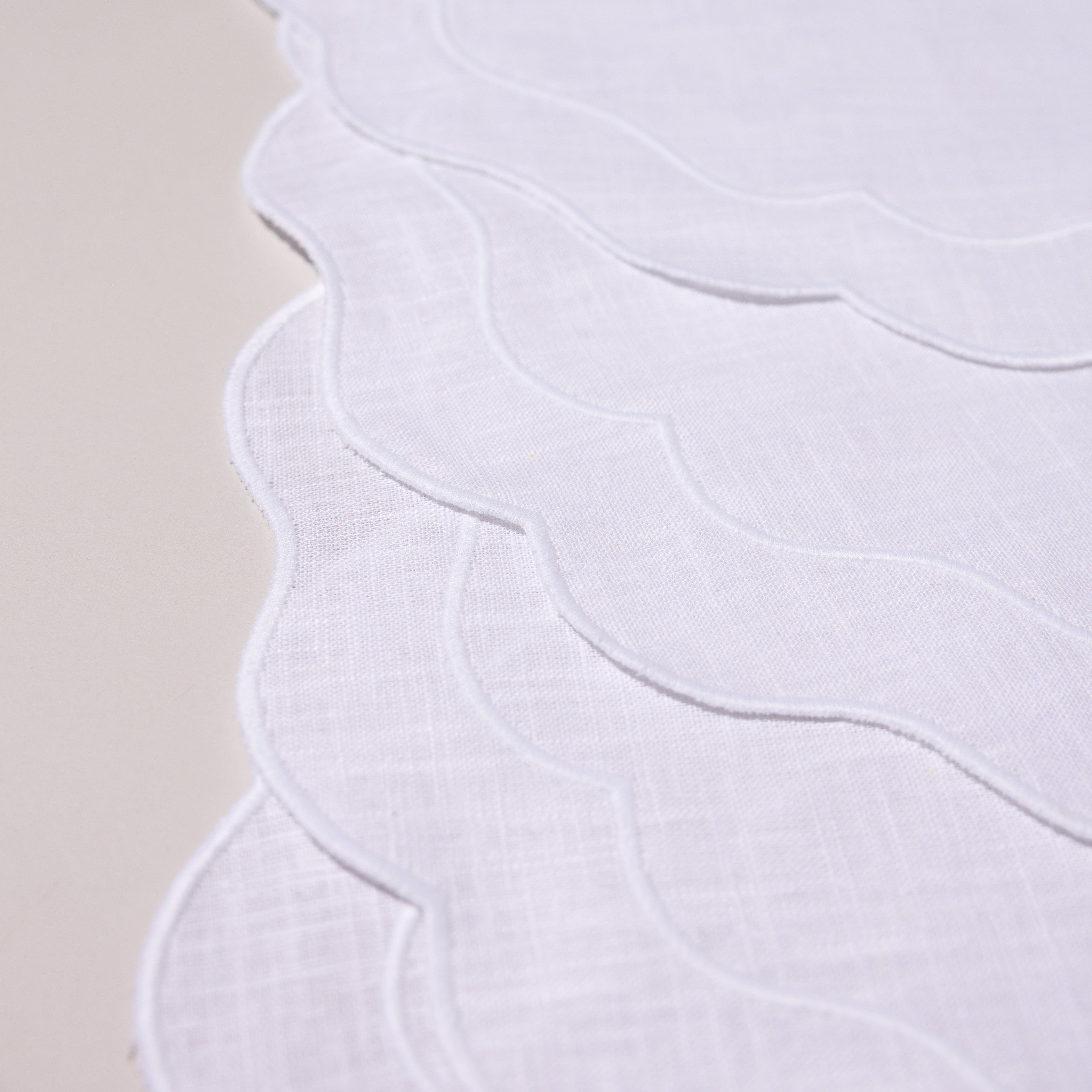 Henriette - Luxury Linens Placemats Seafolly Placemat in White/White (set of 4)