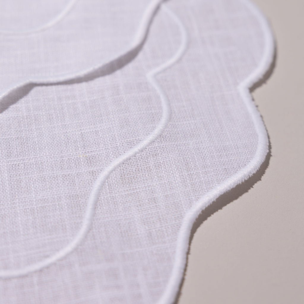 Henriette - Luxury Linens Placemats Seafolly Placemat in White/White (set of 4)