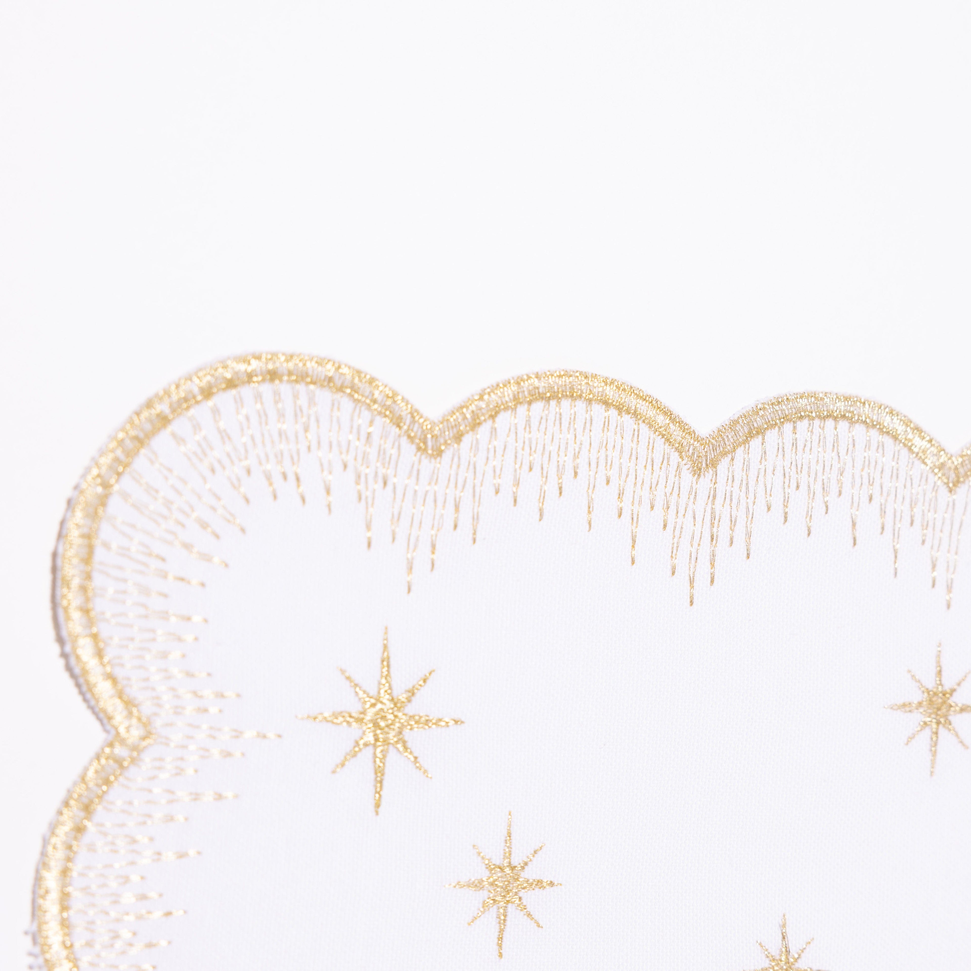 Henriette - Luxury Linens Placemats Starlight White with Metallic Gold Placemats (set of 4)